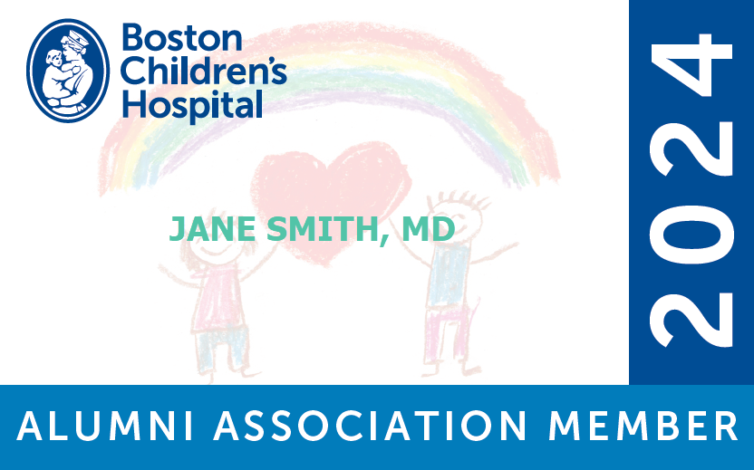 This is the Boston Children's Hospital Alumni Association 2024 membership card