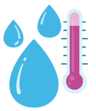 Illustration of barometer and water drops