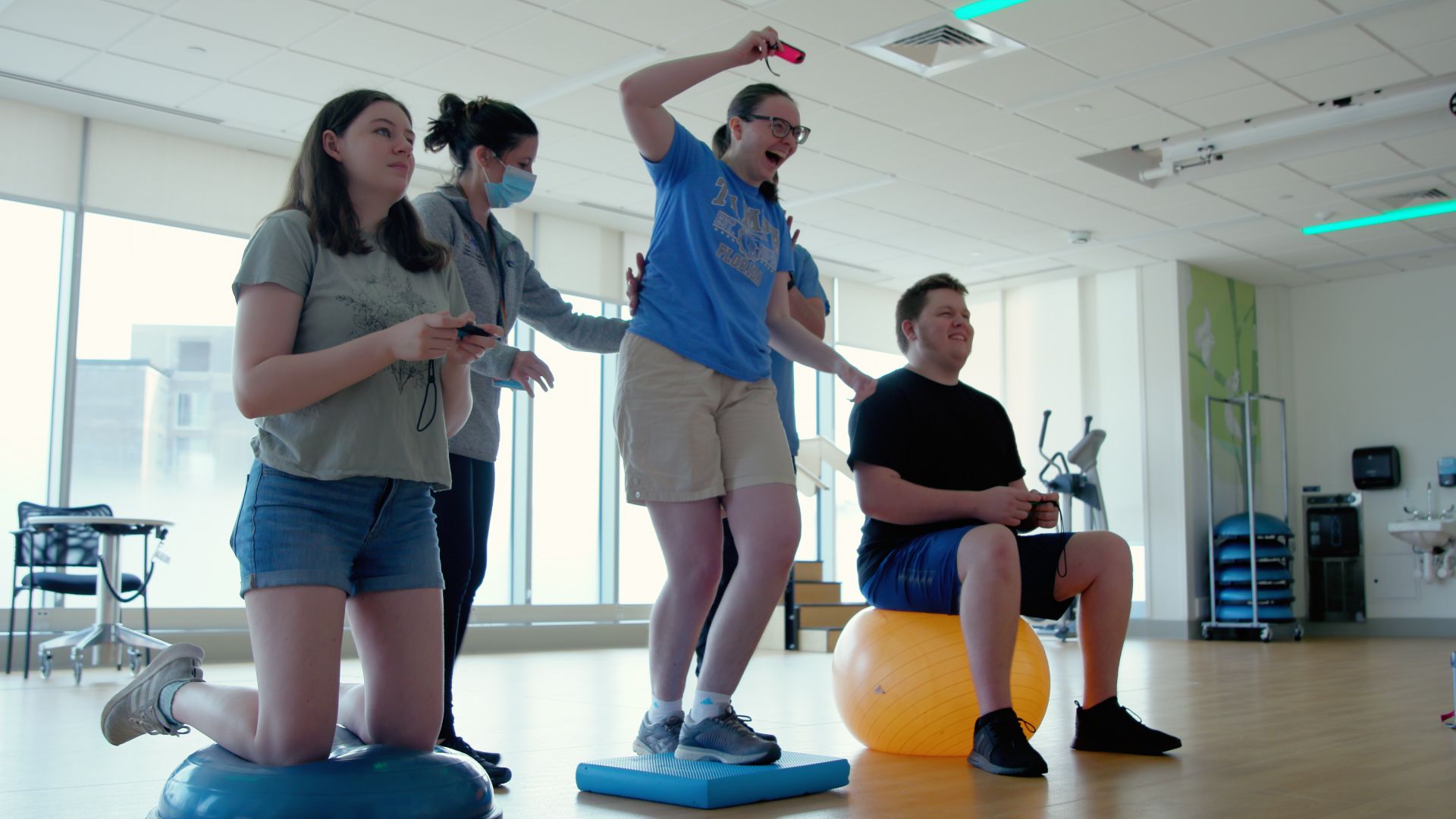 Patients go through various exercises at the Young Adult Pain Rehabilitation Center (YAPRC).