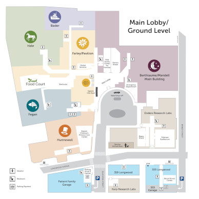 Boston Children's Hospital campus map: main level