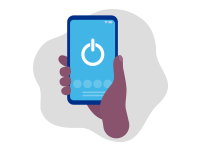Illustration of person holding smartphone